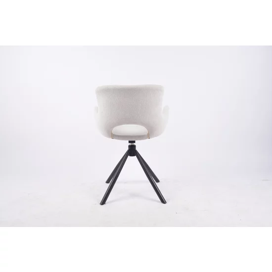 Scaun Tilio, design ergonomic, spătar curbat, tapițerie catifea premium, 81x59x58 cm, Alb picture - 4