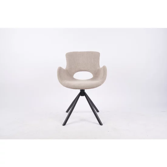 Scaun Tilio, design ergonomic, spătar curbat, tapițerie catifea premium, 81x59x58 cm, Bej picture - 2