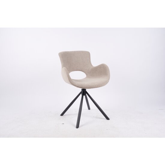 Scaun Tilio, design ergonomic, spătar curbat, tapițerie catifea premium, 81x59x58 cm, Bej picture - 3