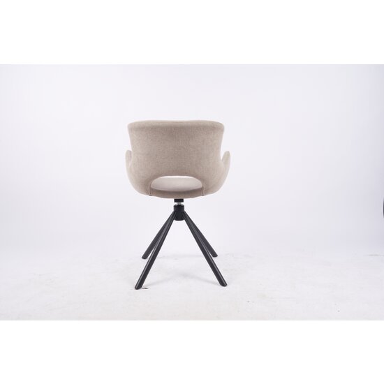 Scaun Tilio, design ergonomic, spătar curbat, tapițerie catifea premium, 81x59x58 cm, Bej picture - 4