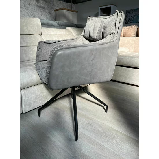 Scaun Tisso, ergonomic cu tapițerie catifelată, picioare metalice rezistente, 61x48x85 cm, gri picture - 4
