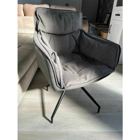 Scaun Tisso, ergonomic cu tapițerie catifelată, picioare metalice rezistente, 61x48x85 cm, gri picture - 5