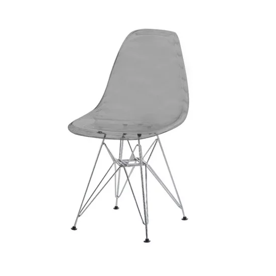 Scaun Zoya, design transparent și elegant, material plastic rezistent, 46x56x82 cm, gri transparent picture - 2