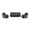 Set canapea recliner Relax 3+1+1, canapea și două fotolii cu funcție de relaxare, tapițerie catifelată, gri picture - 1