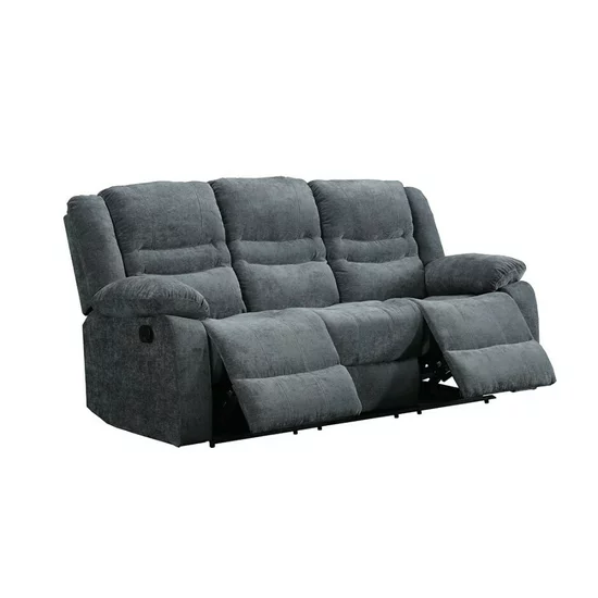 Set canapea recliner Relax 3+1+1, canapea și două fotolii cu funcție de relaxare, tapițerie catifelată, gri picture - 4