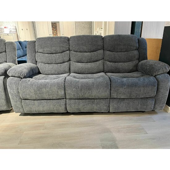 Set canapea recliner Relax 3+1+1, canapea și două fotolii cu funcție de relaxare, tapițerie catifelată, gri picture - 3
