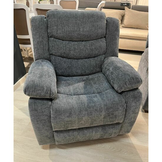 Set canapea recliner Relax 3+1+1, canapea și două fotolii cu funcție de relaxare, tapițerie catifelată, gri picture - 5