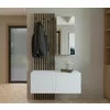 Set Cuier Rebeca, design modern cu riflaj decorativ, spații multiple de depozitare, PAL melaminat, 101x37x200 cm, Alb cu Stejar picture - 1