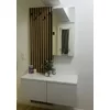 Set Cuier Rebeca, design modern cu riflaj decorativ, spații multiple de depozitare, PAL melaminat, 101x37x200 cm, Alb cu Stejar picture - 2