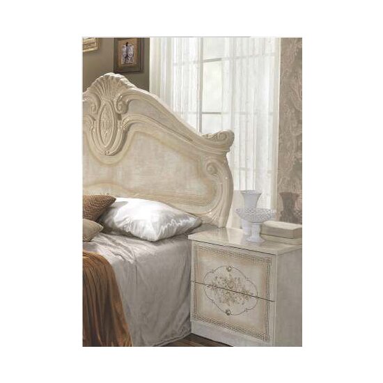 Set dormitor Amalfi Beige, design regal 3D, dulap 6 uși cu oglinzi, finisaje aurii, PAL melaminat, pat 160 cm, Bej picture - 2