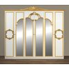 Set dormitor Barocco Bianco Gold 6A, design clasic, finisaje aurii, oglinzi frontale, PAL melaminat, pat 160 cm, Alb/Auriu picture - 3