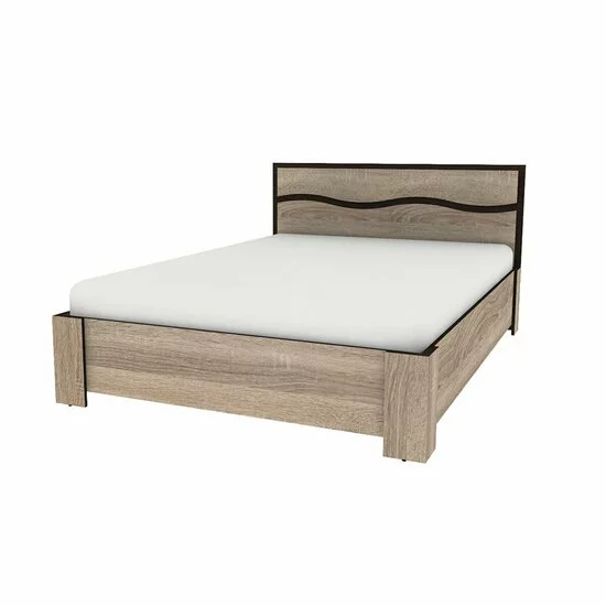 Set Dormitor Geneva, Cu Pat 160x200, Dulap 3 Uși, Comodă Și Noptiere, PAL Laminat, Sonoma Trufă/Wenge Magia picture - 4