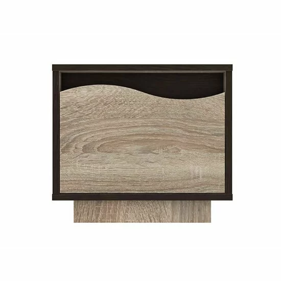 Set Dormitor Geneva, Cu Pat 160x200, Dulap 3 Uși, Comodă Și Noptiere, PAL Laminat, Sonoma Trufă/Wenge Magia picture - 10