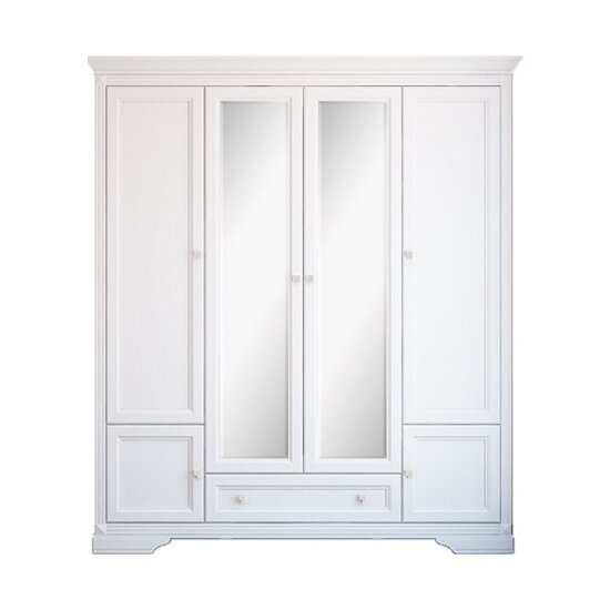 Set dormitor Kleo, design clasic, MDF și PAL melaminat, pat 160x200 cm, alb picture - 3