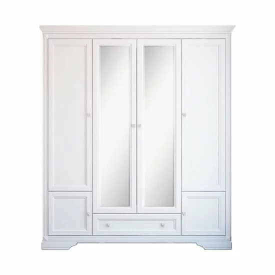 Set dormitor Kleo, design clasic, MDF și PAL melaminat, pat 160x200 cm, alb picture - 3