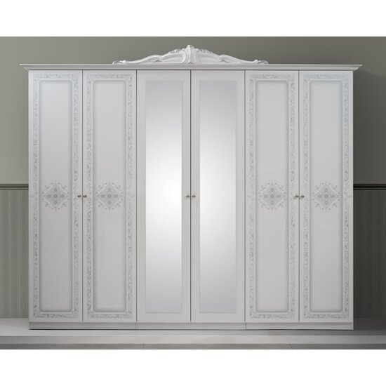 Set dormitor Luisa, tehnologie 3D, oglinzi frontale, finisaje elegante, PAL melaminat, pat 160 cm, Alb picture - 6