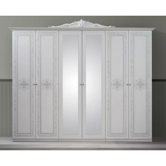 Set dormitor Luisa, tehnologie 3D, oglinzi frontale, finisaje elegante, PAL melaminat, pat 160 cm, Alb picture - 6