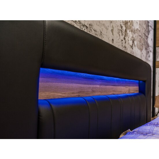 Set dormitor Mozart, dulap 2 uși glisante, design modern, comoda cu oglindă, PAL melaminat, pat 160 cm, Stejar Natural picture - 3