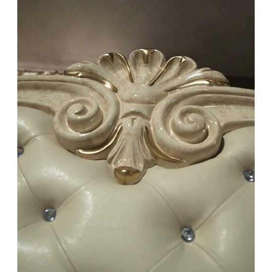 Set dormitor Tolouse Beige, set complet 5 piese, pat tapițat, dulap cu bară și polite, PAL melaminat, pat 160 cm, Bej picture - 4