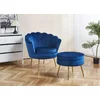 Set fotoliu și măsuță Ariel, catifea, 79x77x77 cm, albastru picture - 1