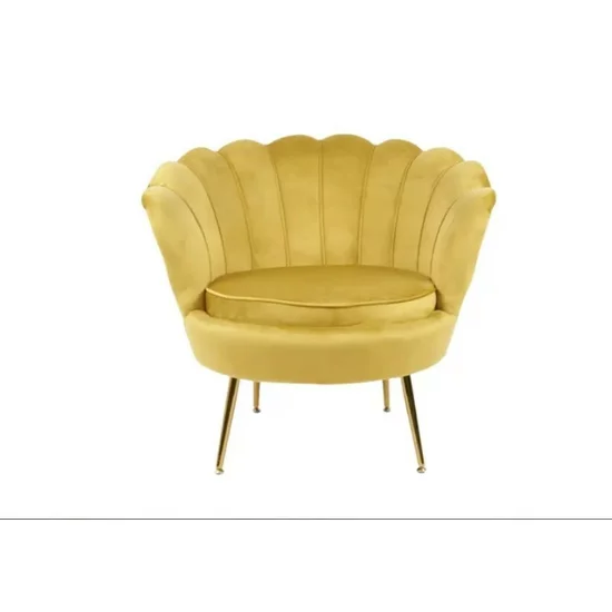 Set fotoliu și măsuță Ariel, catifea, 79x77x77 cm, galben picture - 3