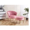 Set fotoliu și măsuță Ariel, catifea, 79x77x77 cm, roz picture - 1
