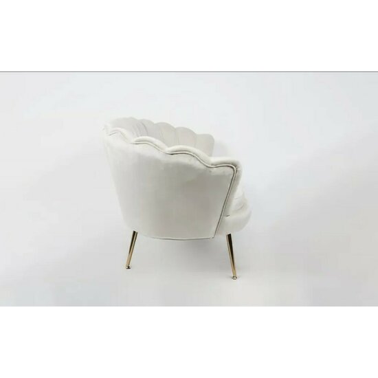 Set fotoliu și măsuță Ariel XXL, catifea, canapea 130x77x83 cm, măsuță 99x44,5x40 cm, alb picture - 2