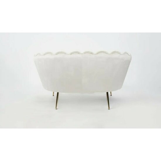 Set fotoliu și măsuță Ariel XXL, catifea, canapea 130x77x83 cm, măsuță 99x44,5x40 cm, alb picture - 3