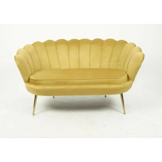 Set fotoliu și măsuță Ariel XXL, catifea, canapea 130x77x83 cm, măsuță 99x44,5x40 cm, galben picture - 2