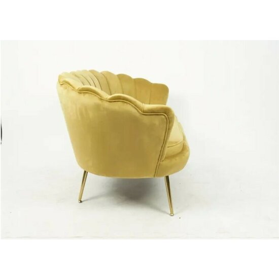 Set fotoliu și măsuță Ariel XXL, catifea, canapea 130x77x83 cm, măsuță 99x44,5x40 cm, galben picture - 3