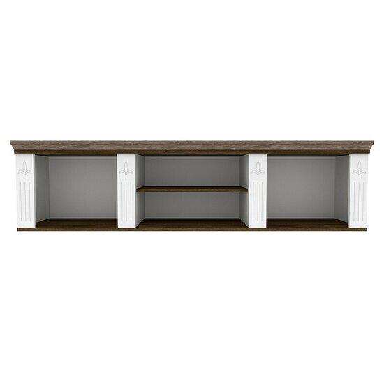 Set Living Skandi, modern cu vitrină, dulap, comodă TV și poliță, MDF/PAL, Alb/Stejar Bardolino picture - 5