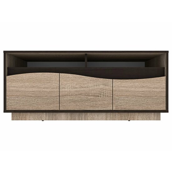Set Mobilă Living Geneva, Modular Cu Vitrină, Comodă, Rafturi Și Spații Depozitare, PAL, 215x50x207 cm, Sonoma Trufă/Wenge Magia picture - 3