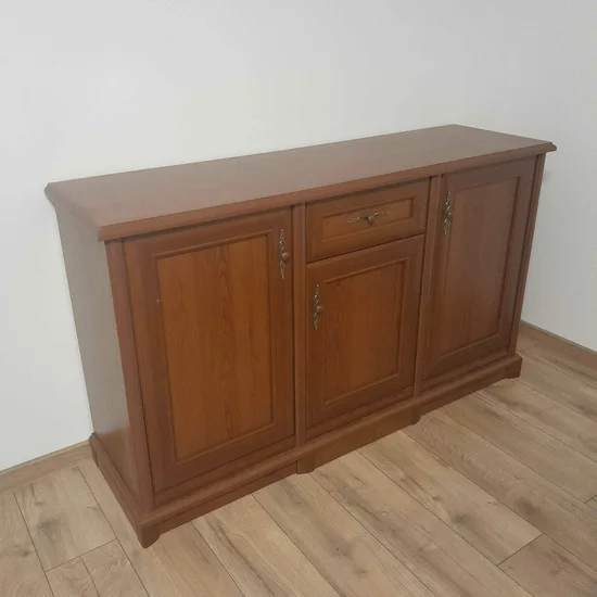 Set mobilă living Sonata, stil clasic, fronturi frezate, vitrine sticlă, PAL laminat + MDF, 295x45x205 cm picture - 7