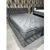 Set Pat Chester + Saltea Raysa Premium, culoare personalizabila - 160x200 cm, ladă depozitare, somieră metalică fixă, tapițerie catifea baby face picture - 1