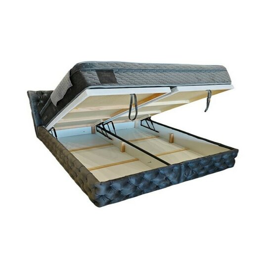 Set Pat Chester + Saltea Raysa Premium, ladă depozitare, somieră metalică fixă, tapițerie catifea baby face 160x200 cm, Culoare personalizată picture - 2