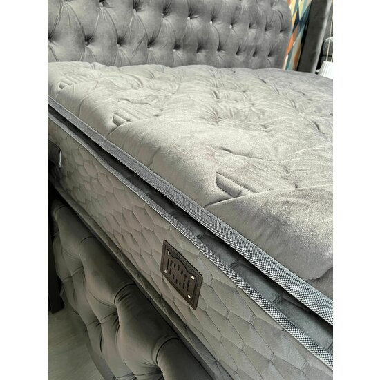 Set Pat Chester + Saltea Raysa Premium, ladă depozitare, somieră metalică fixă, tapițerie catifea baby face 160x200 cm, Culoare personalizată picture - 8