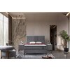 Set Pat Tapițat Bella + Saltea, ladă depozitare, tapițerie catifea premium, structură metal + PAL, 160x200 cm, Gri picture - 1
