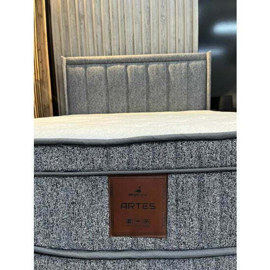 Set Pat + Saltea Astra, ladă depozitare integrată, tapițerie premium, structură robustă, 160x200 cm, Gri picture - 3