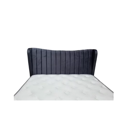 Set Pat + Saltea Savurani, structură rezistentă, ladă depozitare generoasă, tapițerie catifelată, 160x200 cm, Gri picture - 4