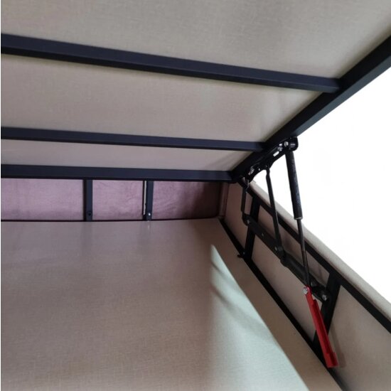 Set Pat + Saltea IMGI, structură robustă, ladă depozitare integrată, tapițerie premium, 160x200 cm, Crem picture - 8