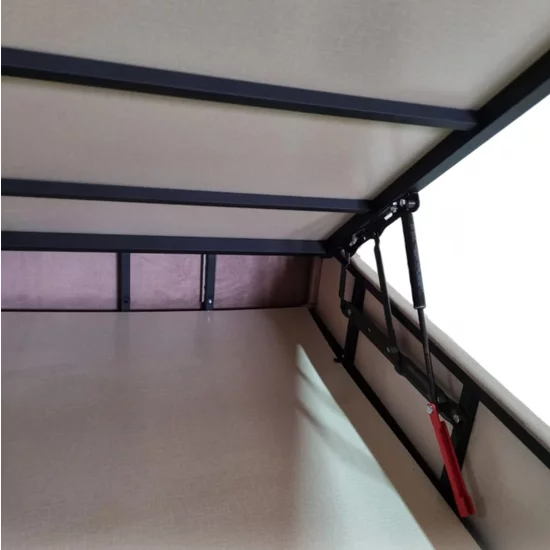 Set Pat + Saltea IMGI, structură robustă, ladă depozitare integrată, tapițerie premium, 160x200 cm, Crem picture - 8