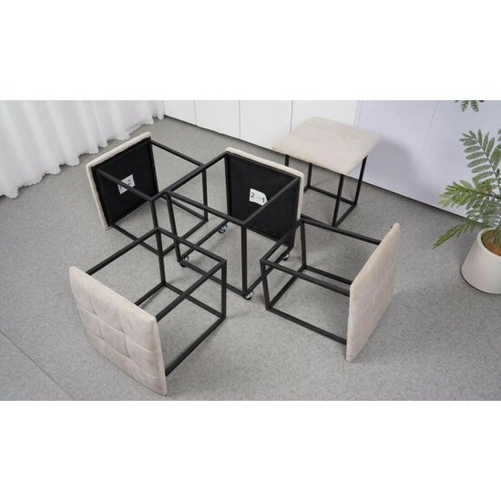 Set Tabureti Cube 47x47x47cm Bej picture - 3