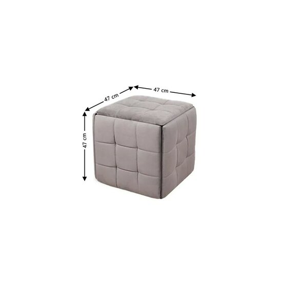 Set tabureți Cube, 5 piese multifuncționale cu spațiu de depozitare, structură metalică, 47x47x47 cm, gri picture - 2