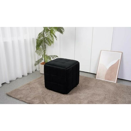 Set Tabureti Cube 47x47x47cm Negru picture - 1
