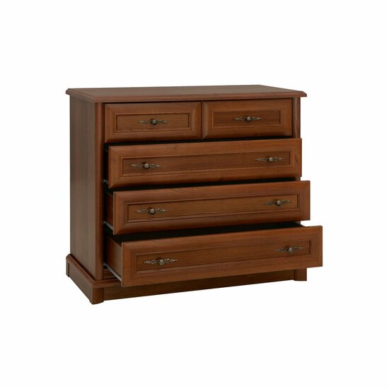 Comodă Sonata 5S/10, design clasic, 5 sertare spațioase, structură PAL laminat + MDF, glisiere cu bile, 101x45x90.5 cm, Castan picture - 3
