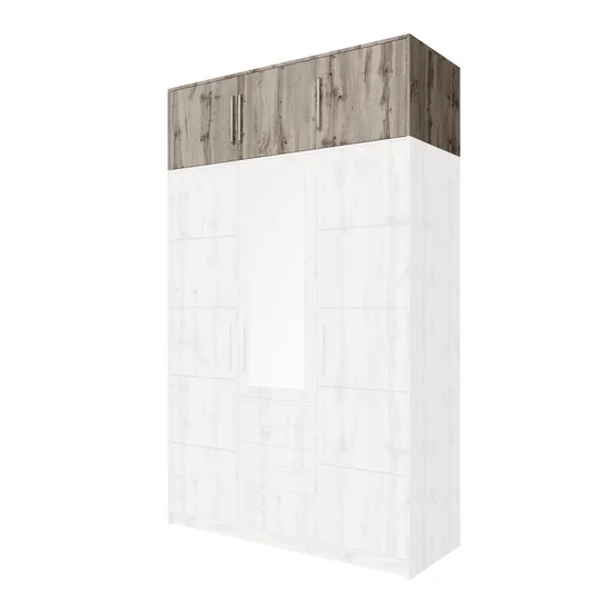 Suprapozabil Bali D3, 3 uși, rafturi integrate, placă laminată, compatibil dulap Bali, 147x58x45 cm, Alb picture - 4