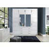 Suprapozabil Bali D4, design modern, placă laminată, 3 uși, rafturi multiple, compatibil dulap Bali, 196x58x45 cm, Alb picture - 3