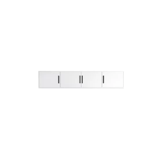 Suprapozabil Bali D4, design modern, placă laminată, 3 uși, rafturi multiple, compatibil dulap Bali, 196x58x45 cm, Alb picture - 2