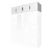 Suprapozabil Bali D4, design modern, placă laminată, 3 uși, rafturi multiple, compatibil dulap Bali, 196x58x45 cm, Alb picture - 1