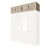 Suprapozabil Bali D4, design modern, placă laminată, 3 uși, rafturi multiple, compatibil dulap Bali, 196x58x45 cm, Alb picture - 6